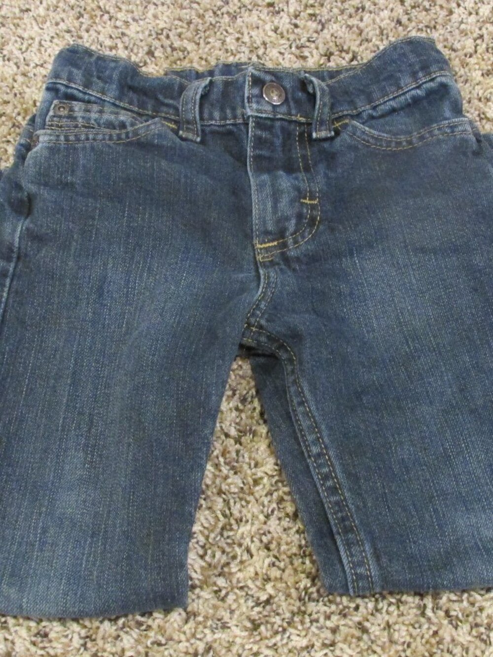 Wrangler Play Jeans Toddler Boys Size 5 Slim Blue Denim Elastic Adjustable Pants